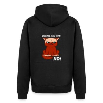 Angry Cat Dites Non, Idée Cadeau génial - Veste à capuche bio Premium Unisexe - noir - Dos - Nico (187cm)