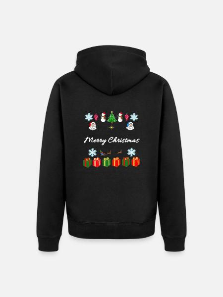 Frohe Weihnachten - Merry Christmas - Weihnachten - Premium økologisk unisex-hættejakke - sort
