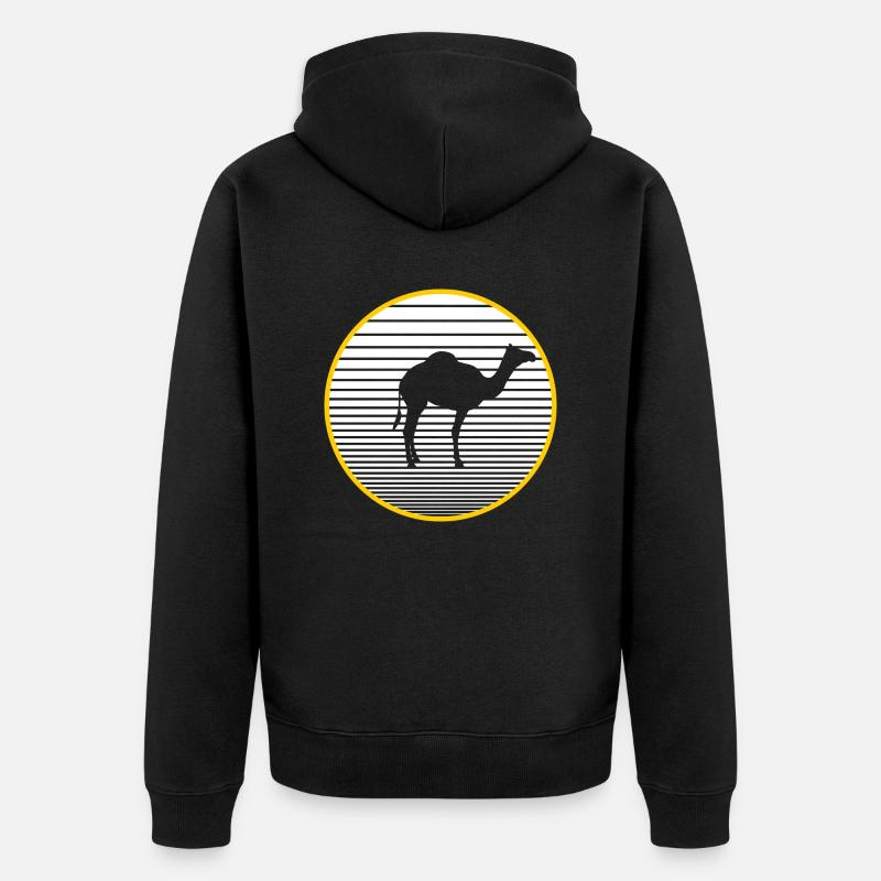 Kamel - Unisex Premium Bio Zip Hoodie - Schwarz