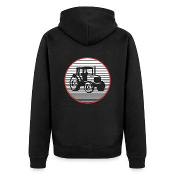 tractor - Unisex Premium Organic Zip Hoodie - black - Back - Nico (187cm)