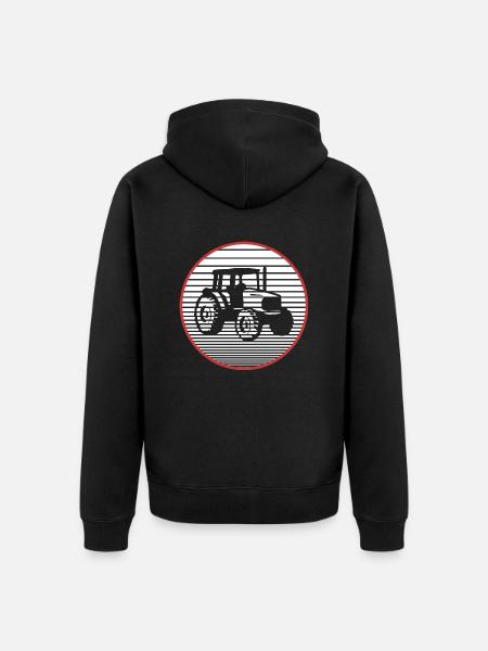 tractor - Unisex Premium Organic Zip Hoodie - black