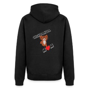 Cadeau Chihuahua Maman Chien Chien - Veste à capuche bio Premium Unisexe - noir - Dos - Nico (187cm)