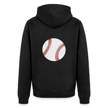 Baseball - Unisex Premium Bio Zip Hoodie - Schwarz - Hinten - Nico (187cm)