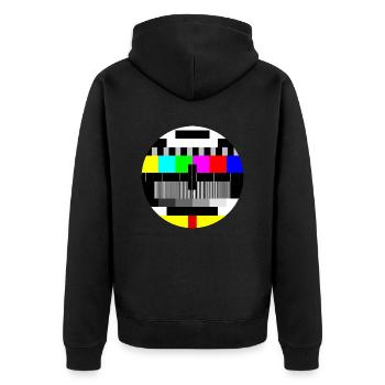 Colour test card - Unisex Premium Organic Zip Hoodie - black - Back - Nico (187cm)