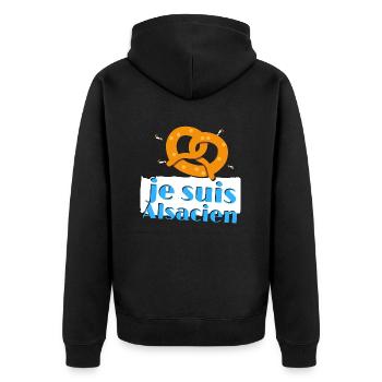 je suis alsacien strasbourg colmar mulhouse cadeau - Veste à capuche bio Premium Unisexe - noir - Dos - Nico (187cm)