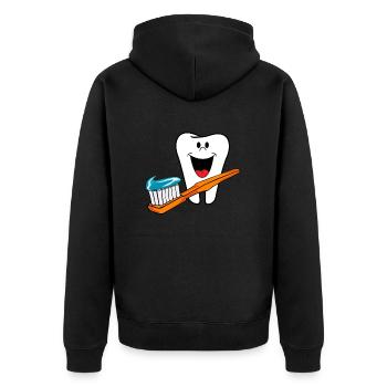 Dents heureuses dents saines aiment rire - Veste à capuche bio Premium Unisexe - noir - Dos - Nico (187cm)