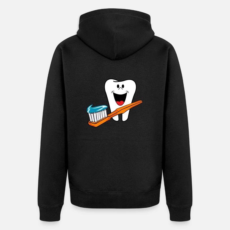 Dents heureuses dents saines aiment rire - Veste à capuche bio Premium Unisexe - noir