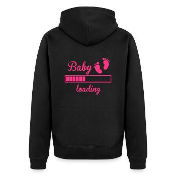 Baby - Unisex Premium Bio Zip Hoodie - Schwarz - Hinten - Nico (187cm)