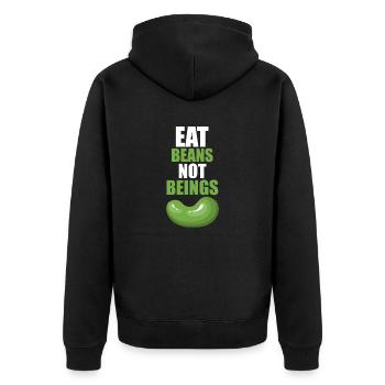 Vegan - Unisex Premium Bio Zip Hoodie - Schwarz - Hinten - Nico (187cm)