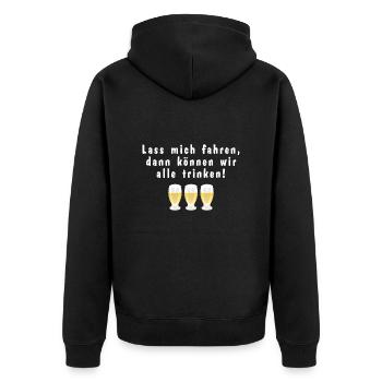 Let me drive then we can all drink - Unisex Premium Organic Zip Hoodie - black - Back - Nico (187cm)