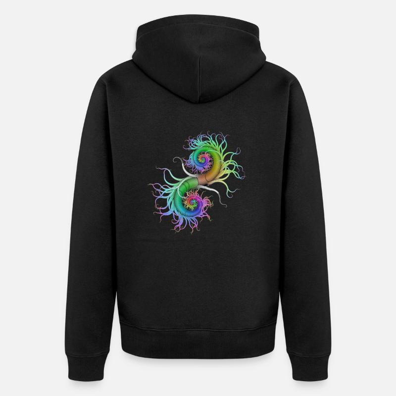 Seepferdchen psychedelisch abstrakt Spirale psy - Unisex Premium Bio Zip Hoodie - Schwarz