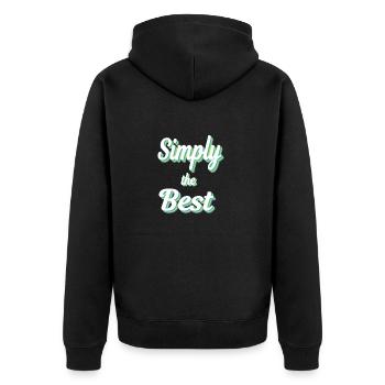 Simply the Best saying - Unisex Premium Organic Zip Hoodie - black - Back - Nico (187cm)