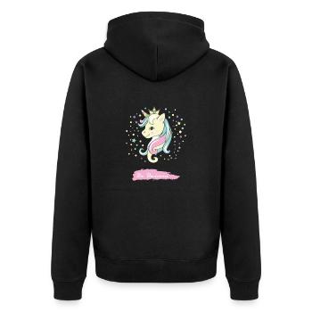 Conte de fées Licorne Idée cadeau coloré - Veste à capuche bio Premium Unisexe - noir - Dos - Nico (187cm)