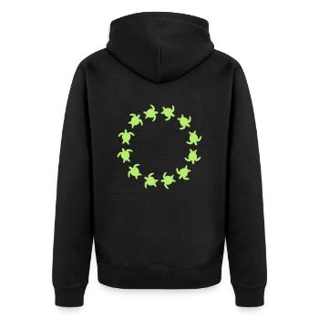 circle ring round little children babys boy sweet ni - Unisex Premium Organic Zip Hoodie - black - Back - Nico (187cm)
