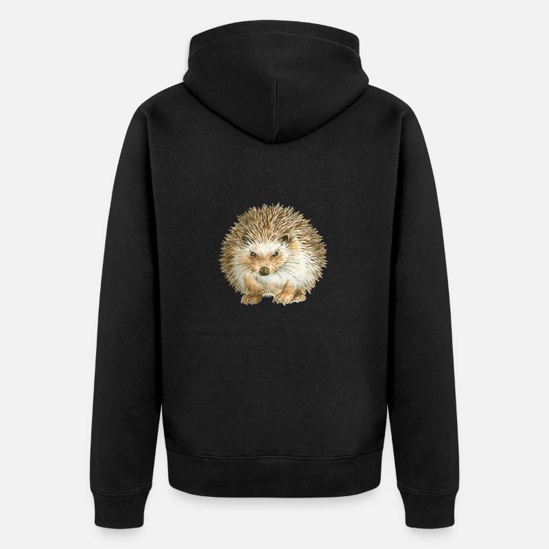 Hérisson en colère - Veste à capuche bio Premium Unisexe - noir