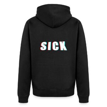 SICK SHIRTS - Unisex Premium Organic Zip Hoodie - black - Back - Nico (187cm)