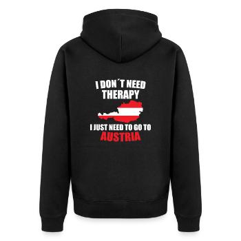 Austria - Unisex Premium Organic Zip Hoodie - black - Back - Nico (187cm)