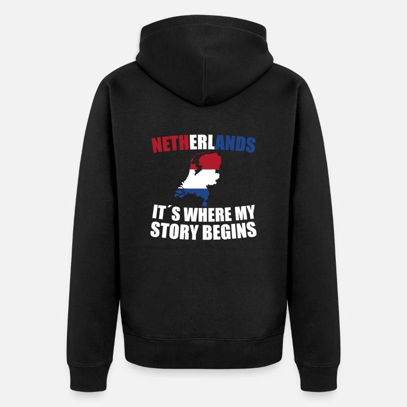 Pays-Bas - Veste à capuche bio Premium Unisexe - noir