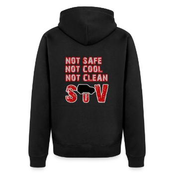 Pas sûr, pas cool, pas propre - SUV - Veste à capuche bio Premium Unisexe - noir - Dos - Nico (187cm)