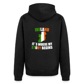 Irlande - Veste à capuche bio Premium Unisexe - noir - Dos - Nico (187cm)