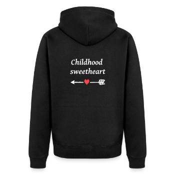 childhood sweetheart - Sandbox love - Unisex Premium Organic Zip Hoodie - black - Back - Nico (187cm)