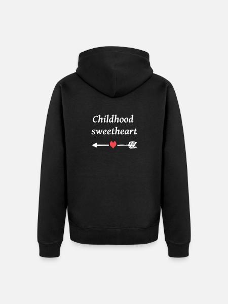 childhood sweetheart - Sandbox love - Unisex Premium Organic Zip Hoodie - black
