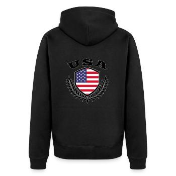 Etats-Unis drapeau cadeau - Veste à capuche bio Premium Unisexe - noir - Dos - Nico (187cm)