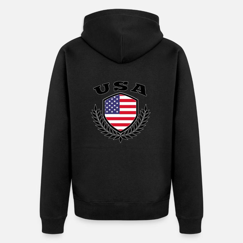 Etats-Unis drapeau cadeau - Veste à capuche bio Premium Unisexe - noir
