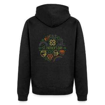 St. Patrick's Day - Unisex Premium Bio Zip Hoodie - Schwarz - Hinten - Nico (187cm)