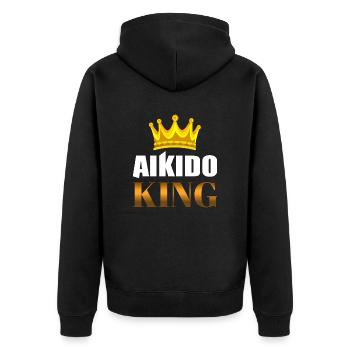 Cadeau de chemise de passe-temps drôle Roi Aikido - Veste à capuche bio Premium Unisexe - noir - Dos - Nico (187cm)
