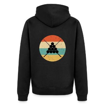 Billiard Billiard Ball Vintage Gift - Unisex Premium Organic Zip Hoodie - black - Back - Nico (187cm)