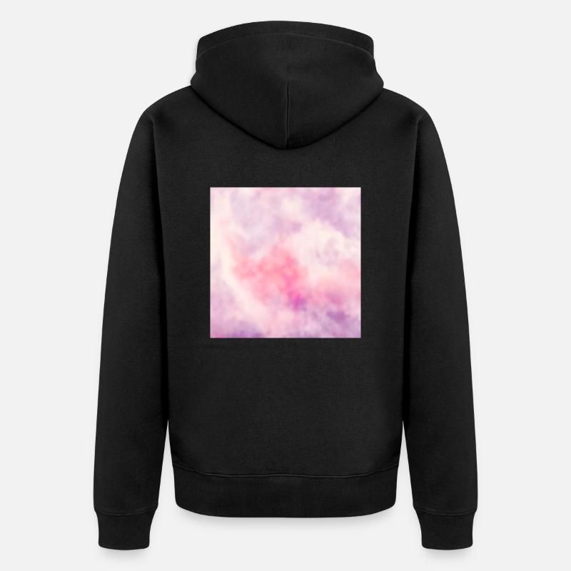 Ciel aquarelle nuages rose - Veste à capuche bio Premium Unisexe - noir