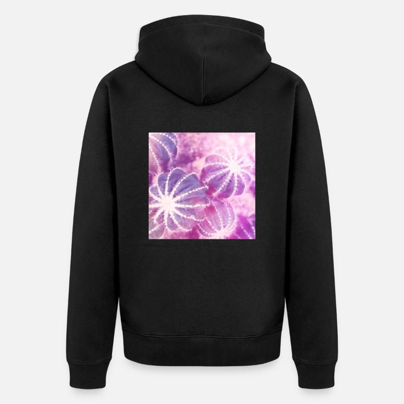 Minimalisme aquarelle de cactus d'été - Veste à capuche bio Premium Unisexe - noir