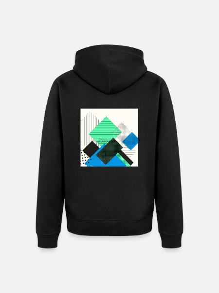 Abstract rectangles pastel - Unisex Premium Organic Zip Hoodie - black