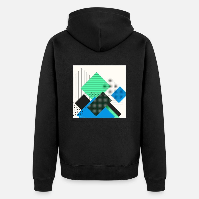 Pastel abstrait rectangles - Veste à capuche bio Premium Unisexe - noir