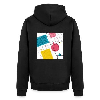 Farben Formen Abstrakt - Unisex Premium Bio Zip Hoodie - Schwarz - Hinten - Nico (187cm)