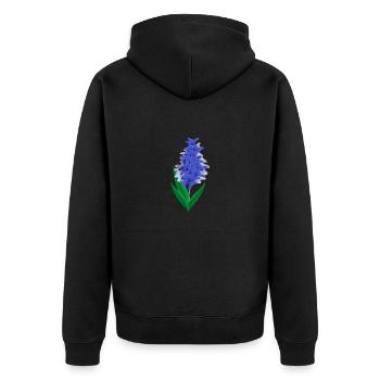 Flowers Spring Hyacinth Blue - Gift Idea - Unisex Premium Organic Zip Hoodie - black - Back - Nico (187cm)