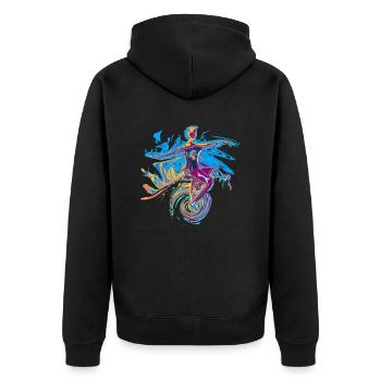 einrad - Unisex Premium Bio Zip Hoodie - Schwarz - Hinten - Nico (187cm)