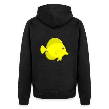 Hawaii-Doktor - Unisex Premium Bio Zip Hoodie - Schwarz - Hinten - Nico (187cm)