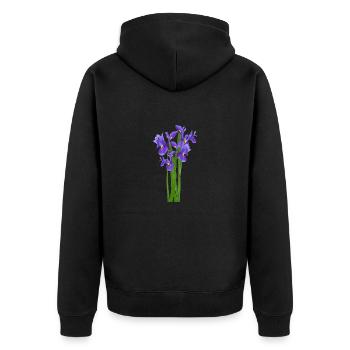 Flowers Spring Iris Iris - Gift Idea - Unisex Premium Organic Zip Hoodie - black - Back - Nico (187cm)