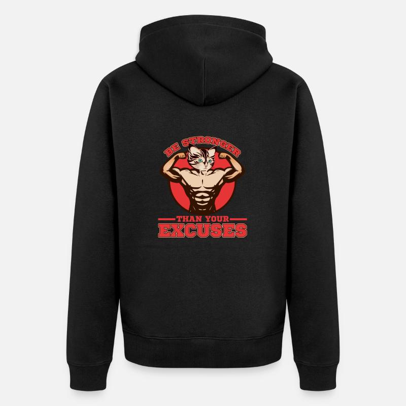 chat musculaire - Veste à capuche bio Premium Unisexe - noir