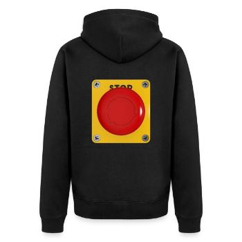 Stop - Unisex Premium Organic Zip Hoodie - black - Back - Nico (187cm)