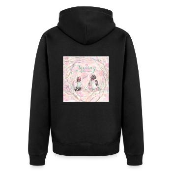 Spring is in the Air - Vogelküken - Unisex Premium Bio Zip Hoodie - Schwarz - Hinten - Nico (187cm)