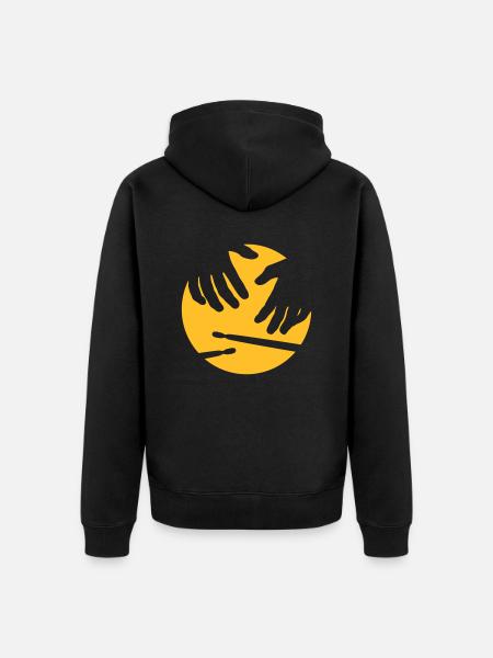 percussion - Unisex Premium Bio Zip Hoodie - Schwarz