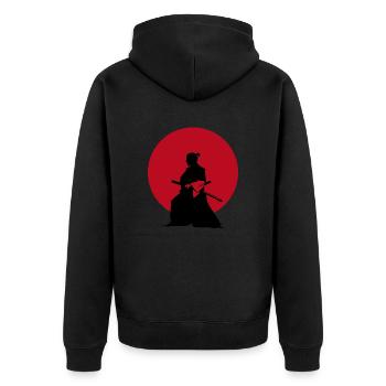 samouraï - Veste à capuche bio Premium Unisexe - noir - Dos - Nico (187cm)