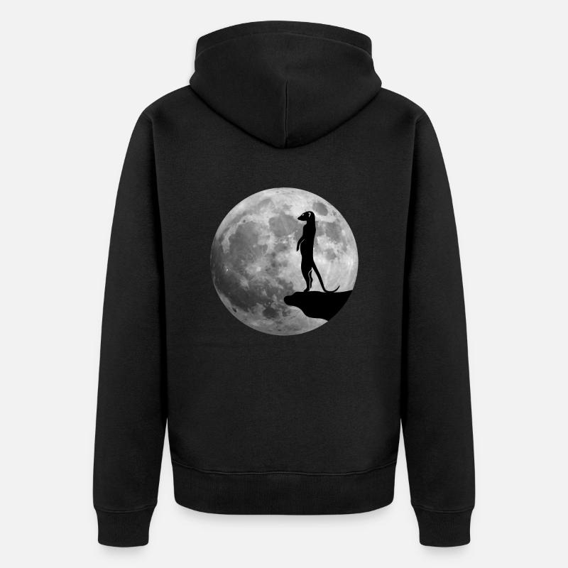 suricate lune - Veste à capuche bio Premium Unisexe - noir