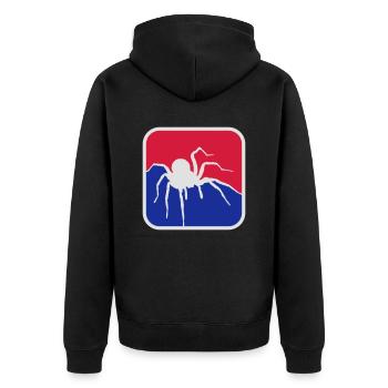 Spider Logo - Unisex Premium Organic Zip Hoodie - black - Back - Nico (187cm)
