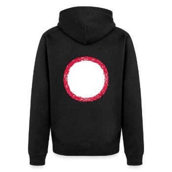 cracks round circle ring round stripe line beam u - Unisex Premium Organic Zip Hoodie - black - Back - Nico (187cm)