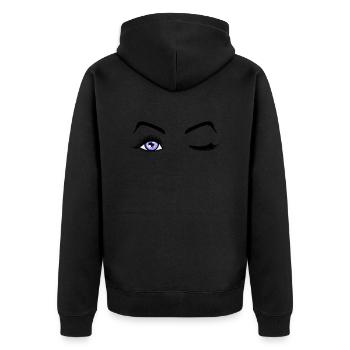 Beauty Eyes Eyelashes one - Unisex Premium Organic Zip Hoodie - black - Back - Nico (187cm)
