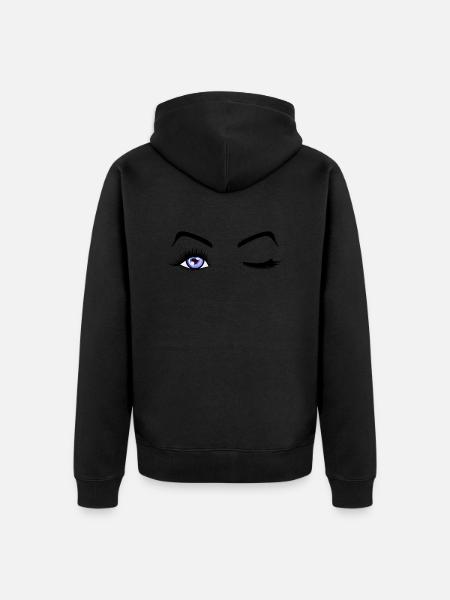 Beauty Eyes Eyelashes one - Unisex Premium Organic Zip Hoodie - black